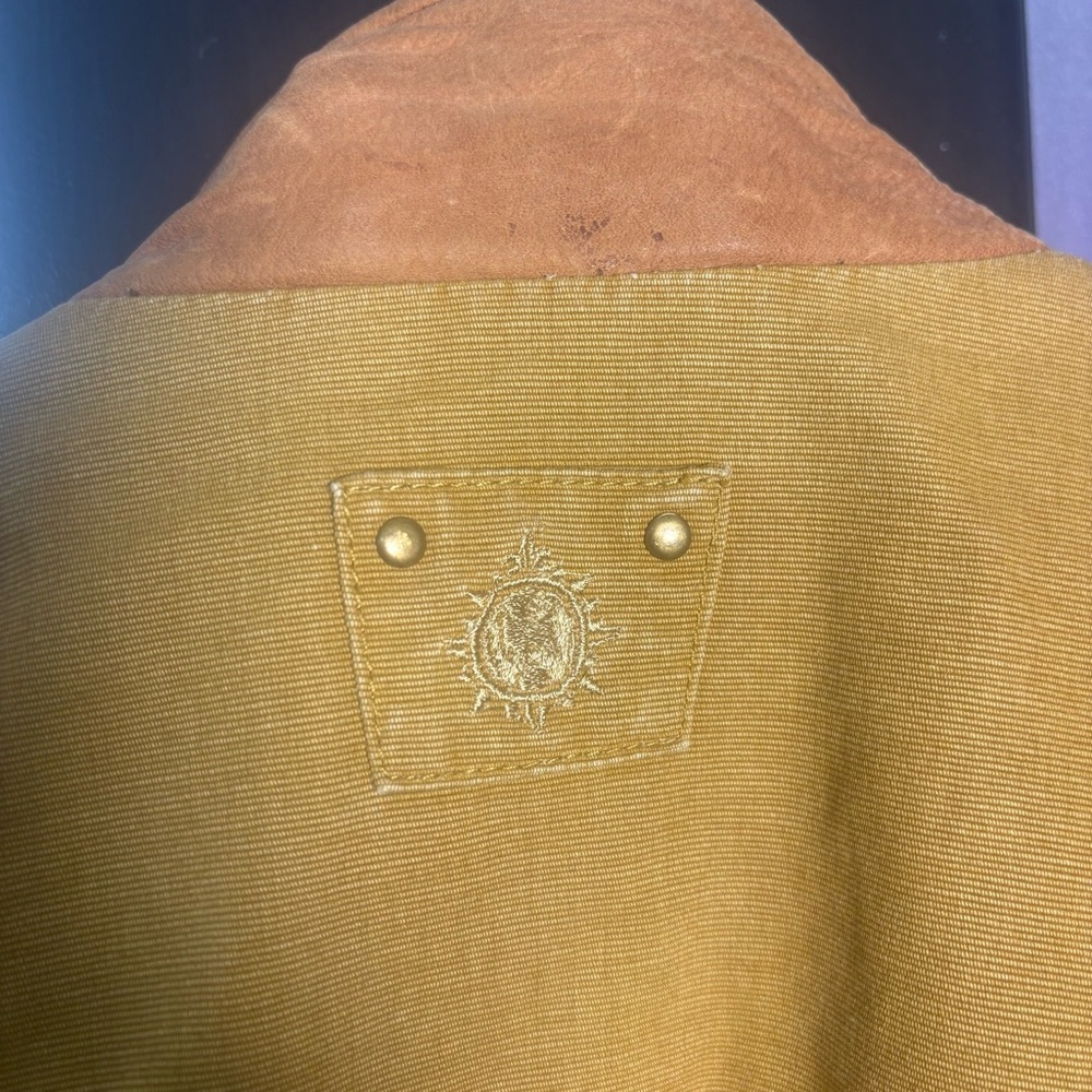 Territory Ahead Men’s Utility Field Jacket Large Mustard Leather Collar - Picture 8 of 14